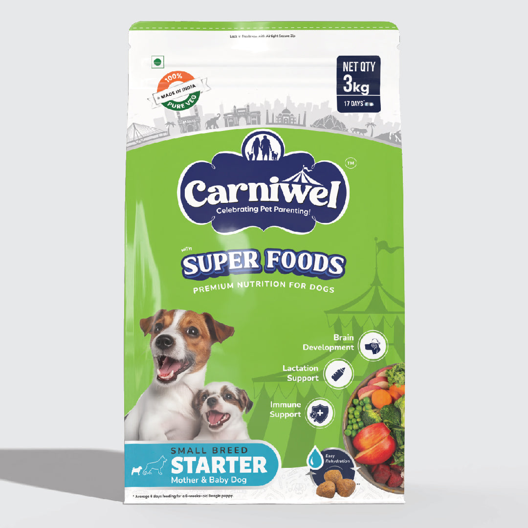 Carniwel Dry Dog Food with superfoods for Puppy and Mother dog. For small-breed dogs & pedigree dog. Healthy dog food.