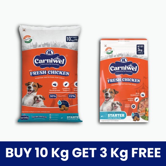 Carniwel Dry Dog Food with Fresh Chicken for Small Breed, Starter
