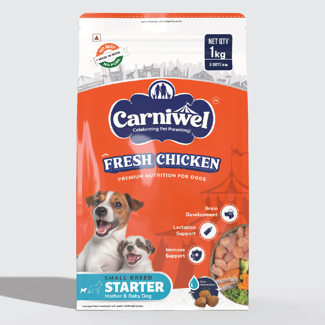 Carniwel Dry Dog Food with Fresh Chicken for Puppy and Mother dogs. Ideal for small-breed dogs & pedigree dog. Healthy dog food