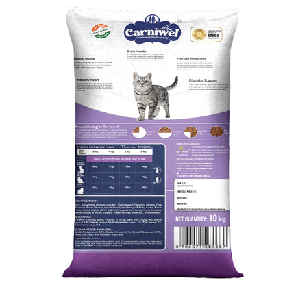 Carniwel Dry Cat Food with Fresh Fish & Shrimp for Adult cats formulated as per AAFCO standards. Best Pet Food