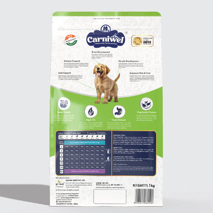 Carniwel Dry Dog Food with superfoods for puppy formulated as per AAFCO standards. Premium & Healthy dog food. Best Pet Food