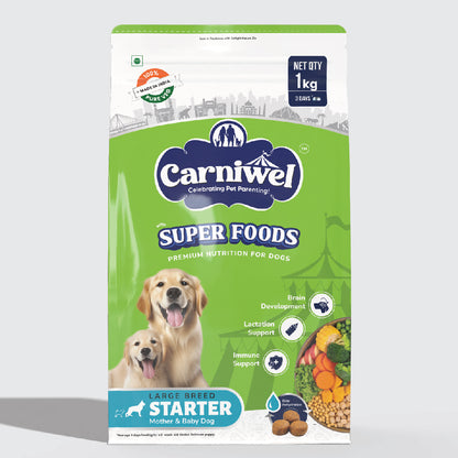 Carniwel Dry Dog Food with superfoods for Puppy and Mother dog. 100% vegetarian, ideal for large-breed dogs & pedigree dog.