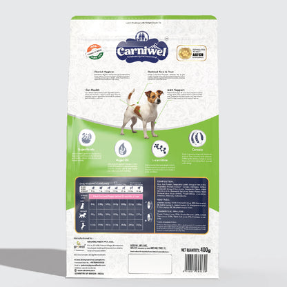 Carniwel Dry Dog Food with superfoods for Adult Dogs formulated as per AAFCO standards. Premium & healthy dog food.