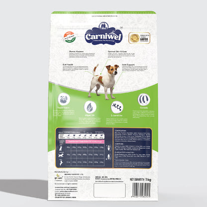 Carniwel Dry Dog Food with superfoods for puppy formulated as per AAFCO standards. Premium & healthy dog food.