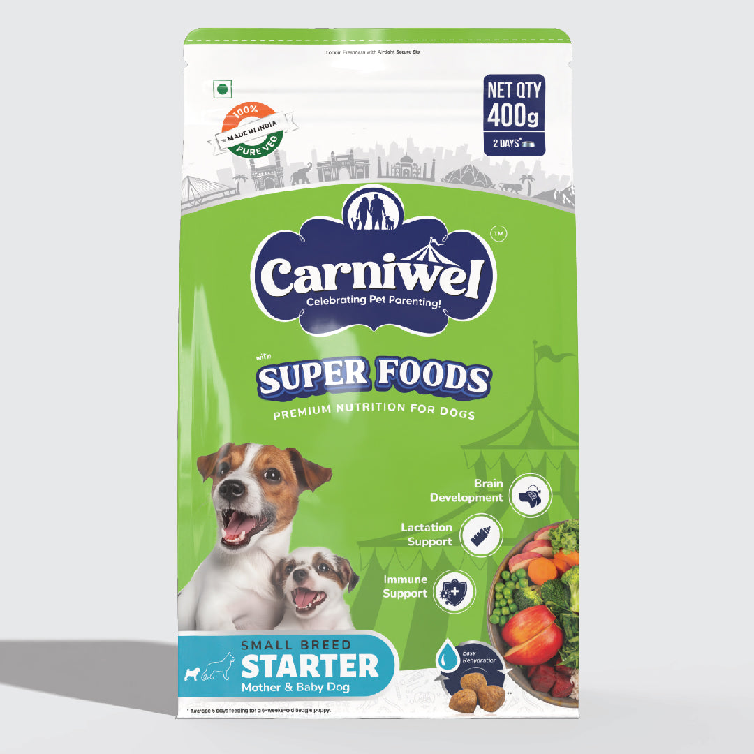 Carniwel Dry Dog Food with superfoods for Puppy and Mother dog. For small-breed dogs & pedigree dog. Healthy dog food.