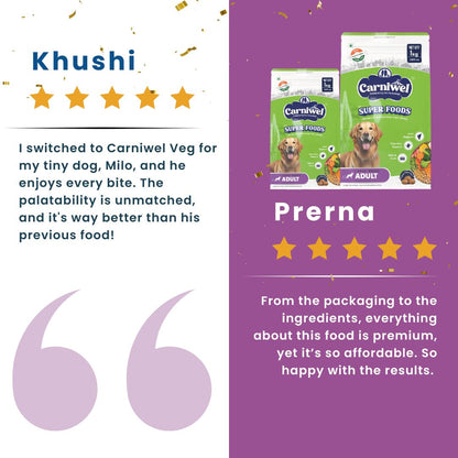 Carniwel Veg Dog Food Reviews – Best dog food enriched with superfoods and algal oil. A top choice for the best pet food.
