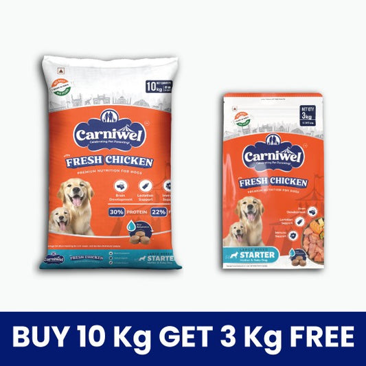 Carniwel Dry Dog Food with Fresh Chicken for Large Breed, Starter