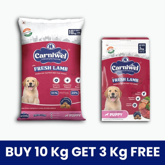 Carniwel Dry Dog Food with Fresh Lamb for Large Breed, Puppy