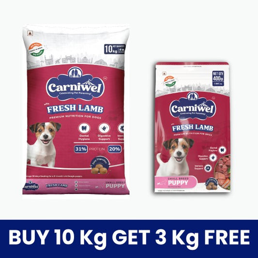 Carniwel Dry Dog Food with Fresh Lamb for Small Breed, Puppy