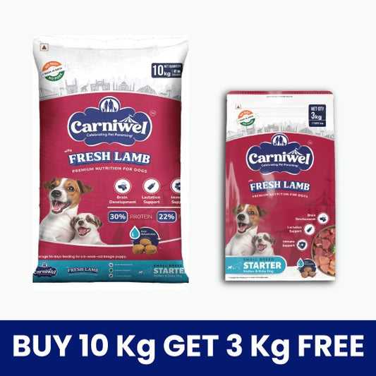Carniwel Dry Dog Food with Fresh Lamb for Small Breed, Starter