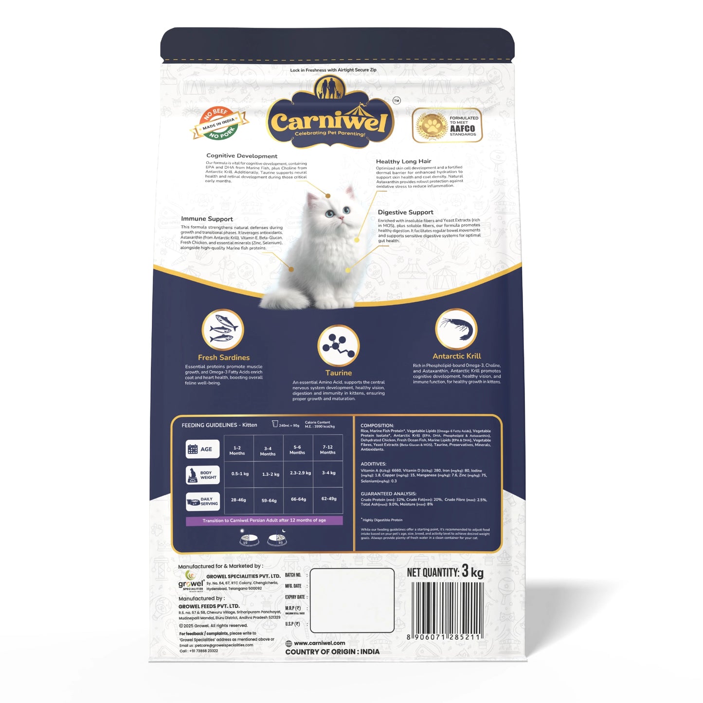 Carniwel Persian Kitten, Dry Cat Food