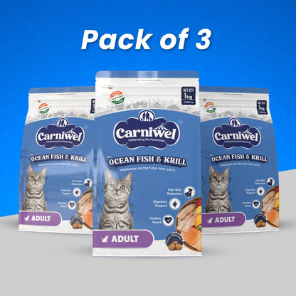Ocean Fish & Krill, Dry Cat Food, Adult (Pack of 3)