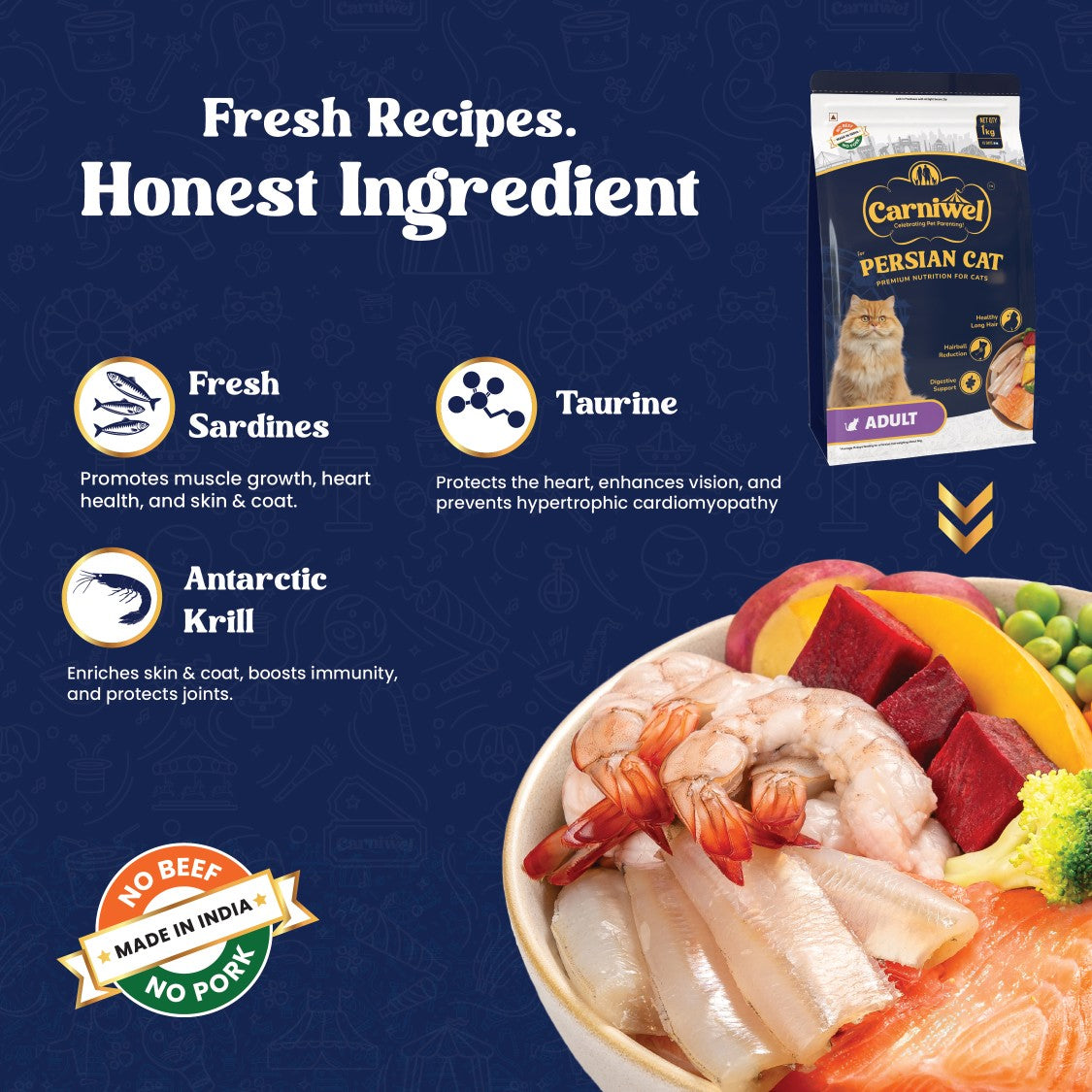 Carniwel Ocean Fish & Krill and Persian Cat Food, Adult (Pack of 2)