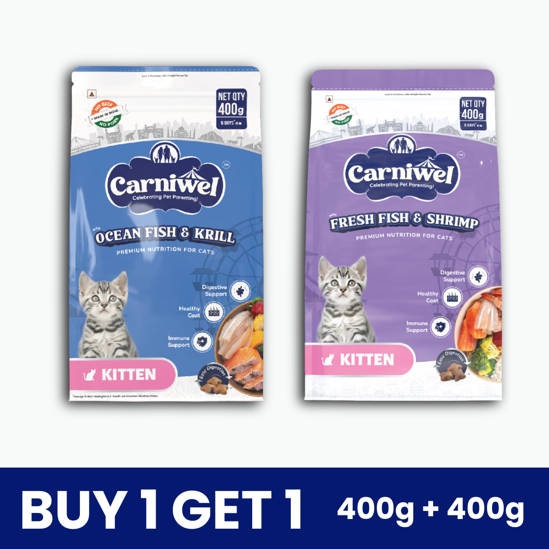 Carniwel Ocean Fish & Krill and Fresh Fish & Shrimp Kitten Food (Pack of 2)