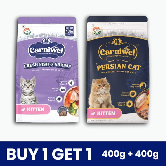 Carniwel Fresh Fish & Shrimp and Persian Kitten Food (Pack of 2)